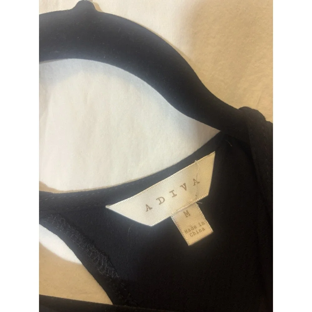 Adiva Women's Black Rayon Round Neck Long Sleeve Casual Top Blouse‎ Size M HH14 - Picture 4 of 7